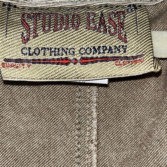 VTG MIDI Denim? Tank Dress Size 10 Tan Beige Button Down Cotton Made In USA 90s* - Picture 5 of 13